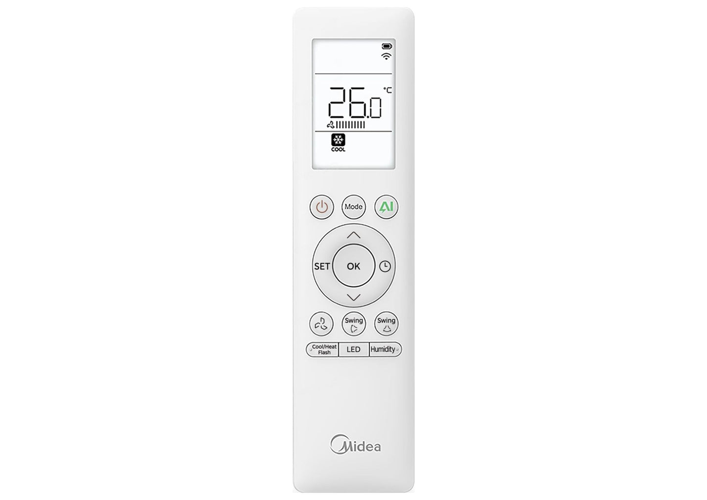 Midea Solstice – Weiß – Midea Split-Klimaanlage – Fernbedienung (Ansicht 9)